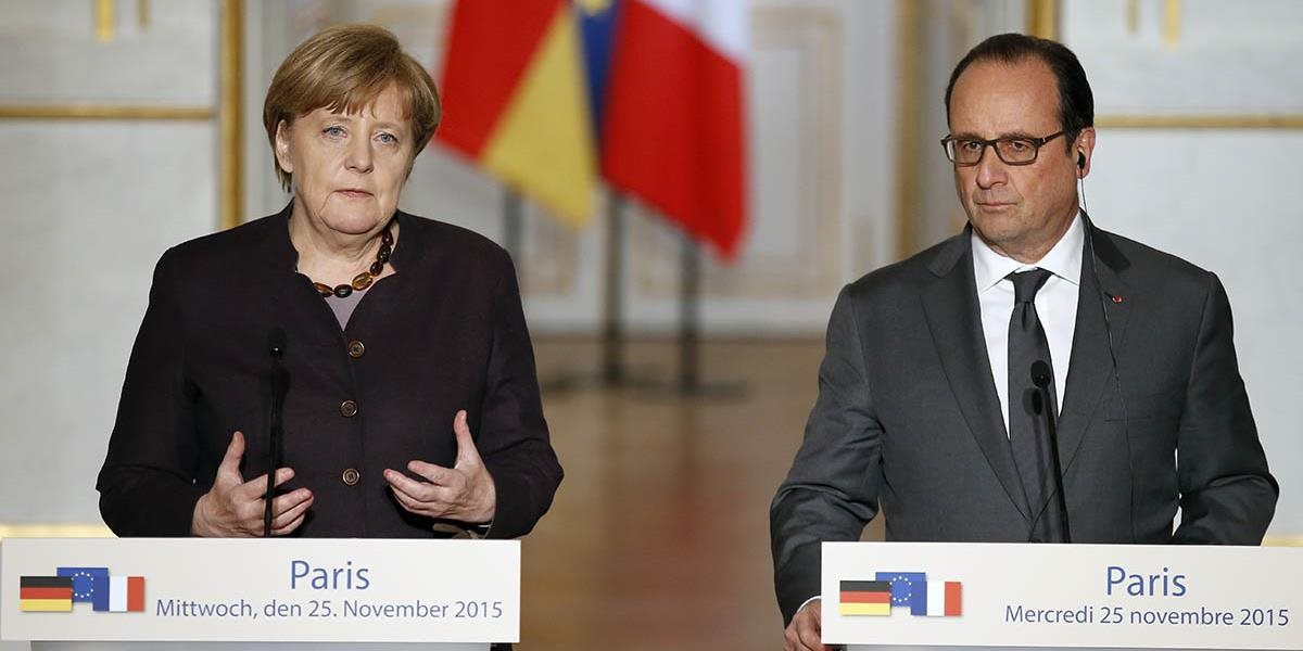 Merkelová v Paríži: Voči Islamskému štátu treba bojovať vojenskými prostriedkami