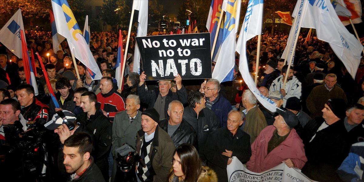 V Podgorici sa konala demonštrácia proti členstvu krajiny v NATO