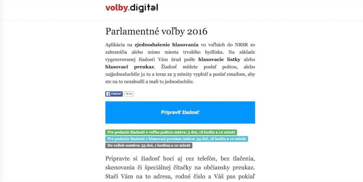 Stránku volby.digital využilo na registráciu pre voľby už takmer 10-tisíc Slovákov