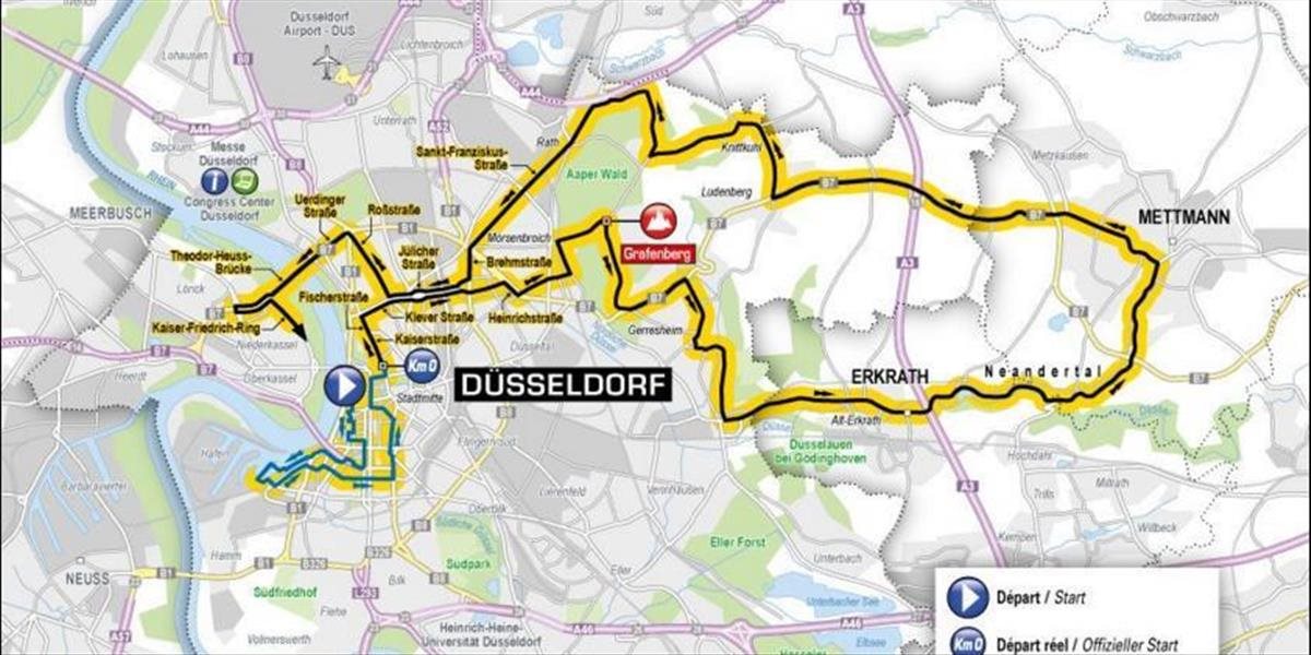 Preteky Tour de France odštartujú v roku 2017 krátkou časovkou v Düsseldorfe
