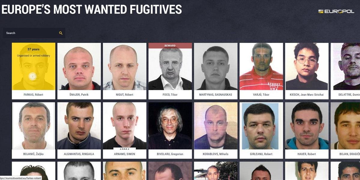 FOTO Toto sú najhľadanejší zločinci Európy: Pomôcť pri ich hľadaní môžete aj vy