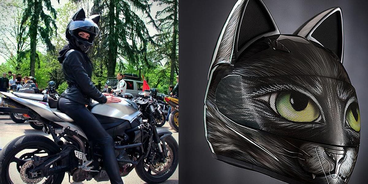 FOTO Originálne helmy pre ženy motorkárky: V sexi prilbe budete ako Cat woman!