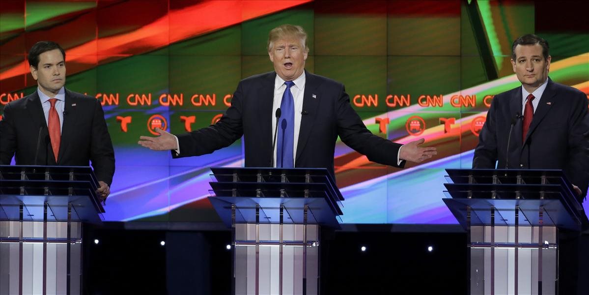 VIDEO Cruz a Rubio útočili v televíznej debate na Trumpa