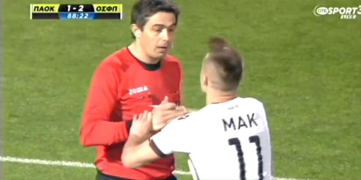 VIDEO Mak v prvom semifinále Gréckeho pohára s gólom: Dostal aj červenú kartu, ktorá vyvolala vzburu