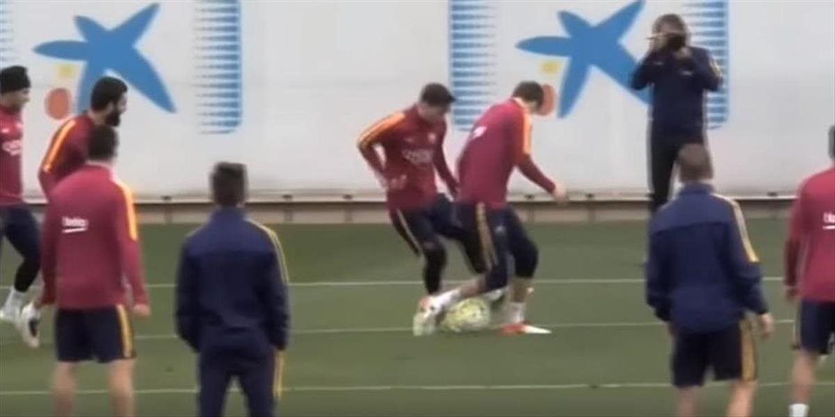VIDEO Leo Messi na tréningu zahanbil Piquého
