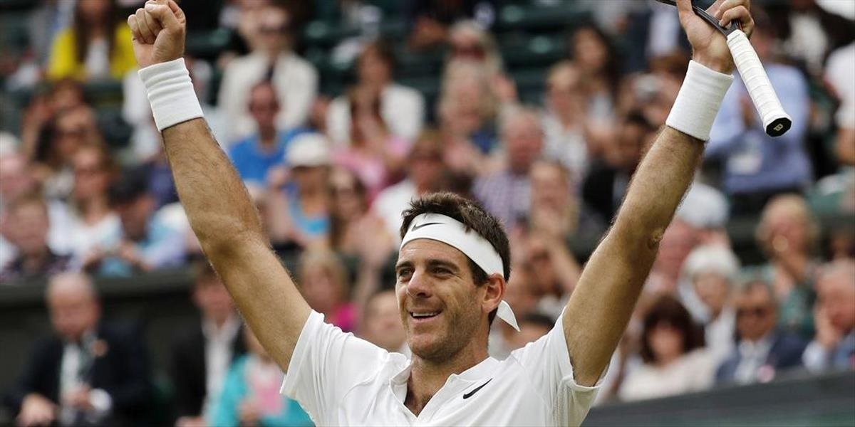 Wimbledon: Wawrinku vyradil nenasadený Argentínčan Del Potro