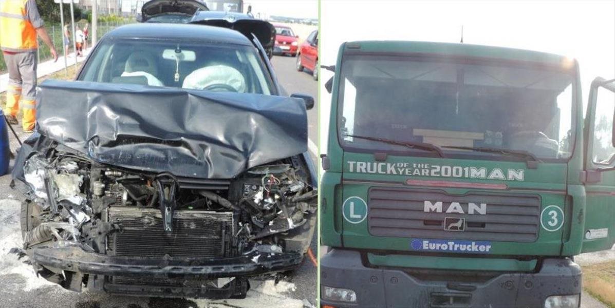 FOTO Kamionista zaspal za volantom: Pri zrážke s osobným autom sa zranili štyri deti