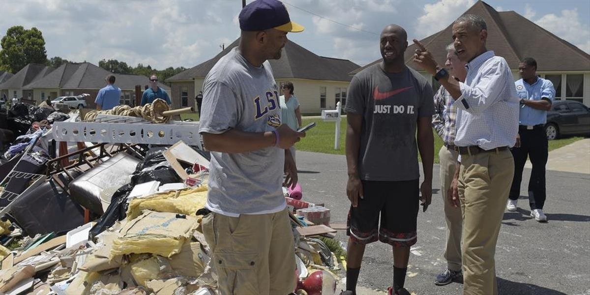 Obama navštívil povodňami zničené mesto Baton Rouge v Louisiane