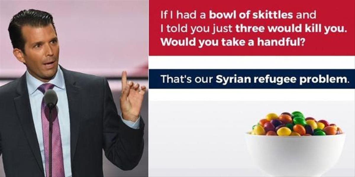 Trumpov syn prirovnal sýrskych utečencov k otráveným cukríkom Skittles