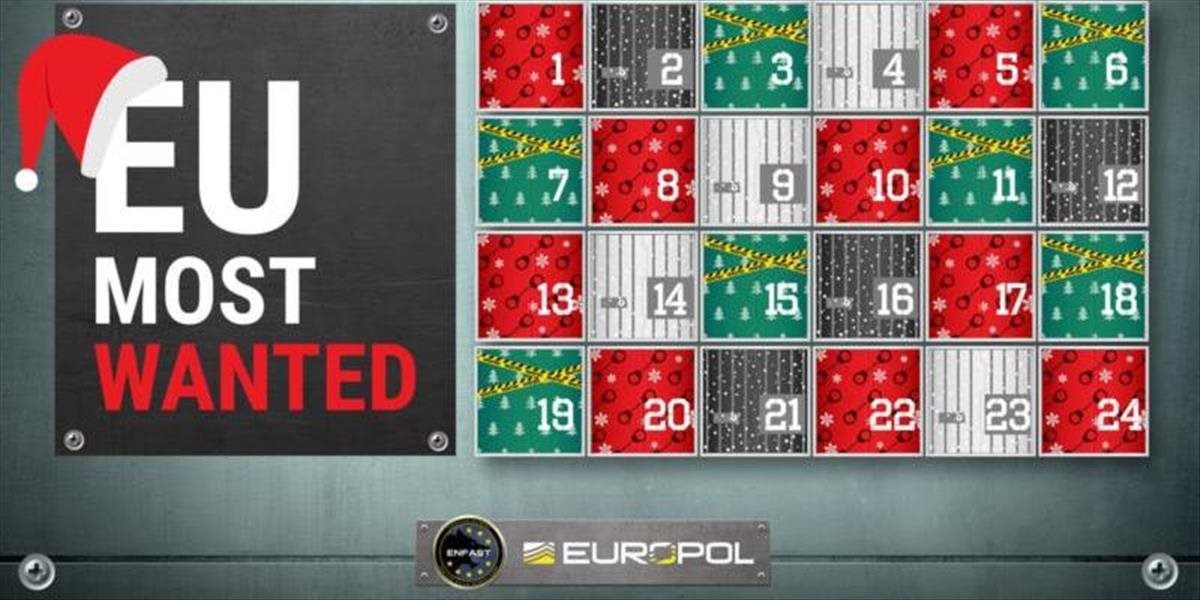 Europol vydal adventný kalendár - v okienkach sú fotografie hľadaných zločincov