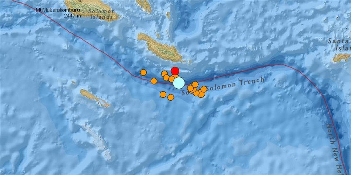 Ďalšie silné zemetrasenie zasiahlo oblasť Šalamúnových ostrovov
