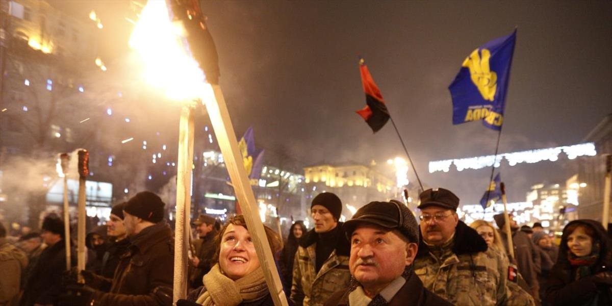 Nacionalisti v Kyjeve oslavovali narodeniny Stepana Banderu