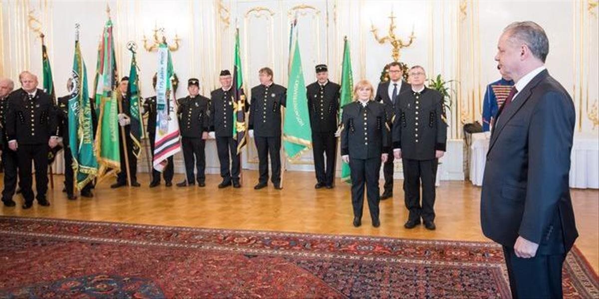 FOTO Prezident Kiska prijal predstaviteľov baníckych a hutníckych spolkov