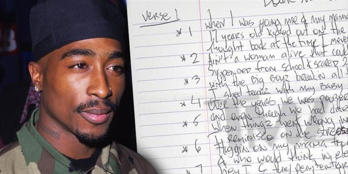 Ručne napísaný text Tupacovej skladby Dear Mama je na predaj