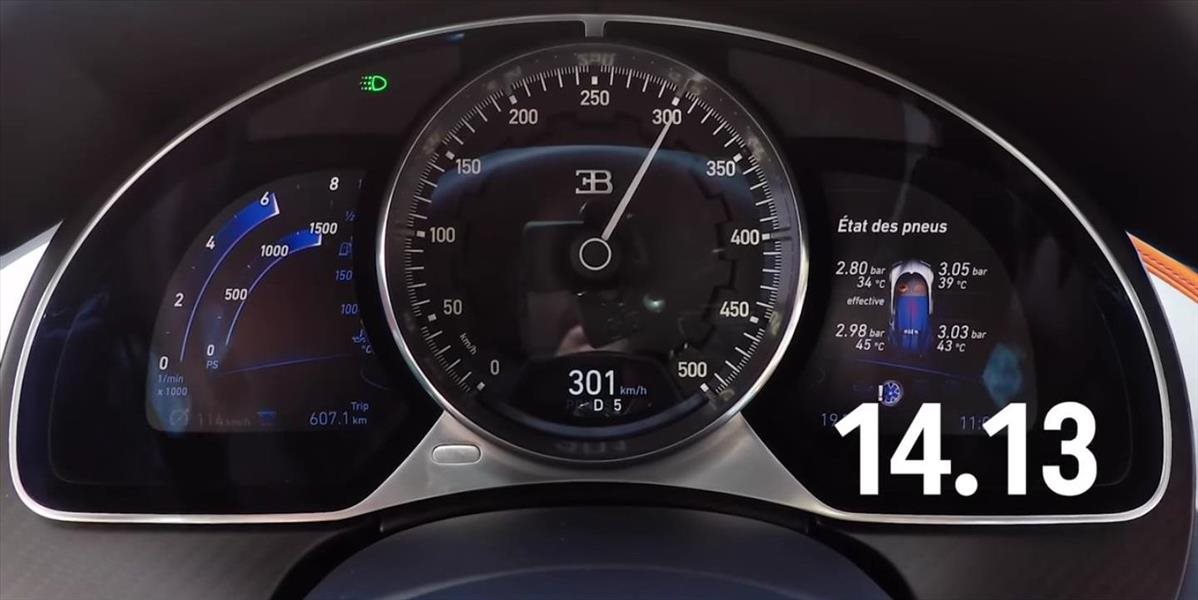 VIDEO Za volantom superšportu: Zrýchlenie Bugatti Chiron z 0-350 km/h
