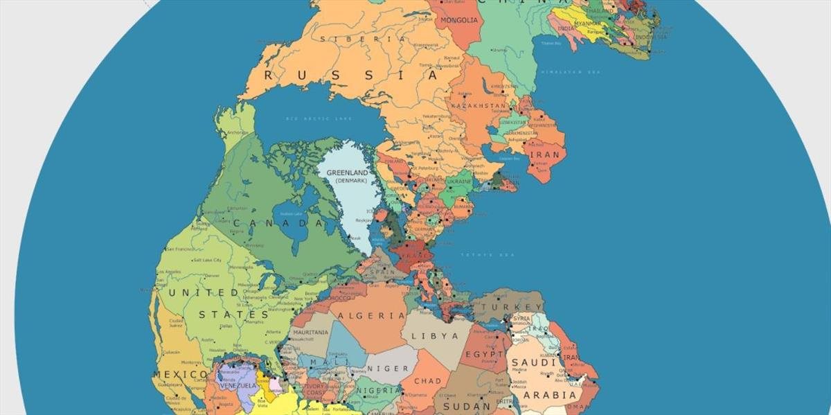 Ako by vyzeral prakontinent Pangea s dnešnými hranicami? Slováci by mali more veľmi blízko