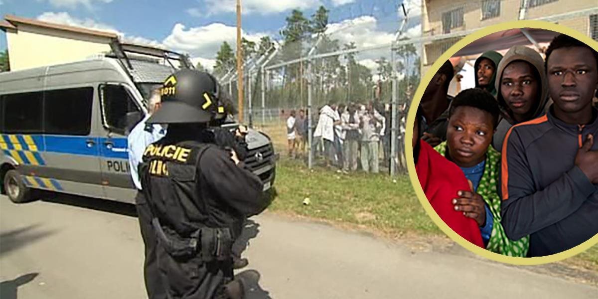 V Česku sa vzbúrili africkí utečenci, ničili veci a útočili na políciu