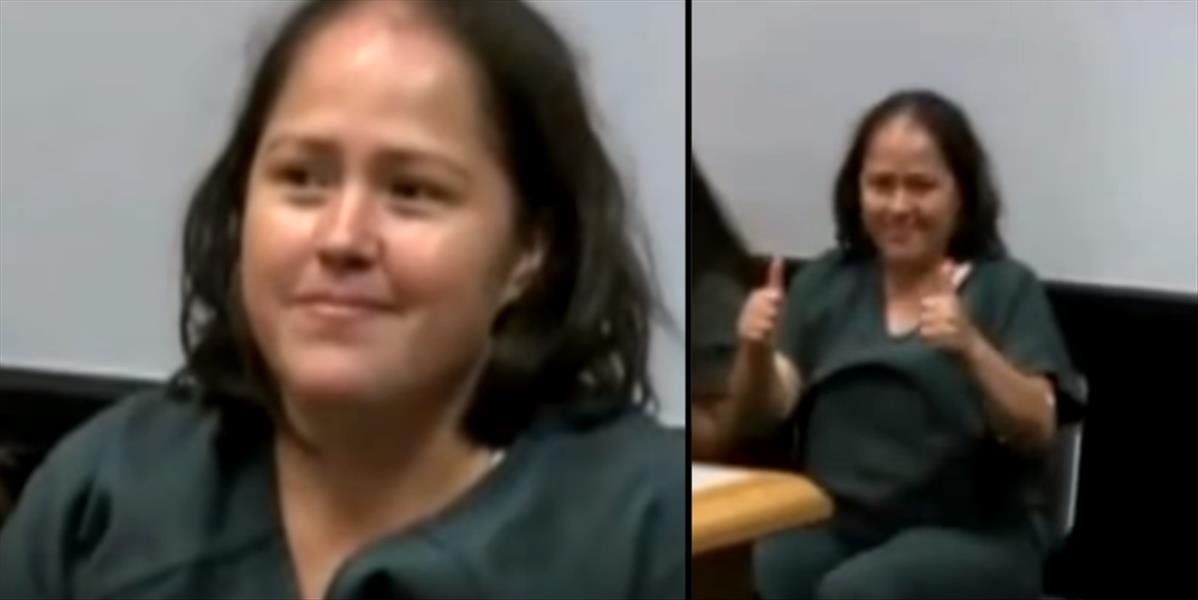 Šokujúce VIDEO Žena, ktorá zabila svoje deti a muža, sa na súde usmievala a a klaňala