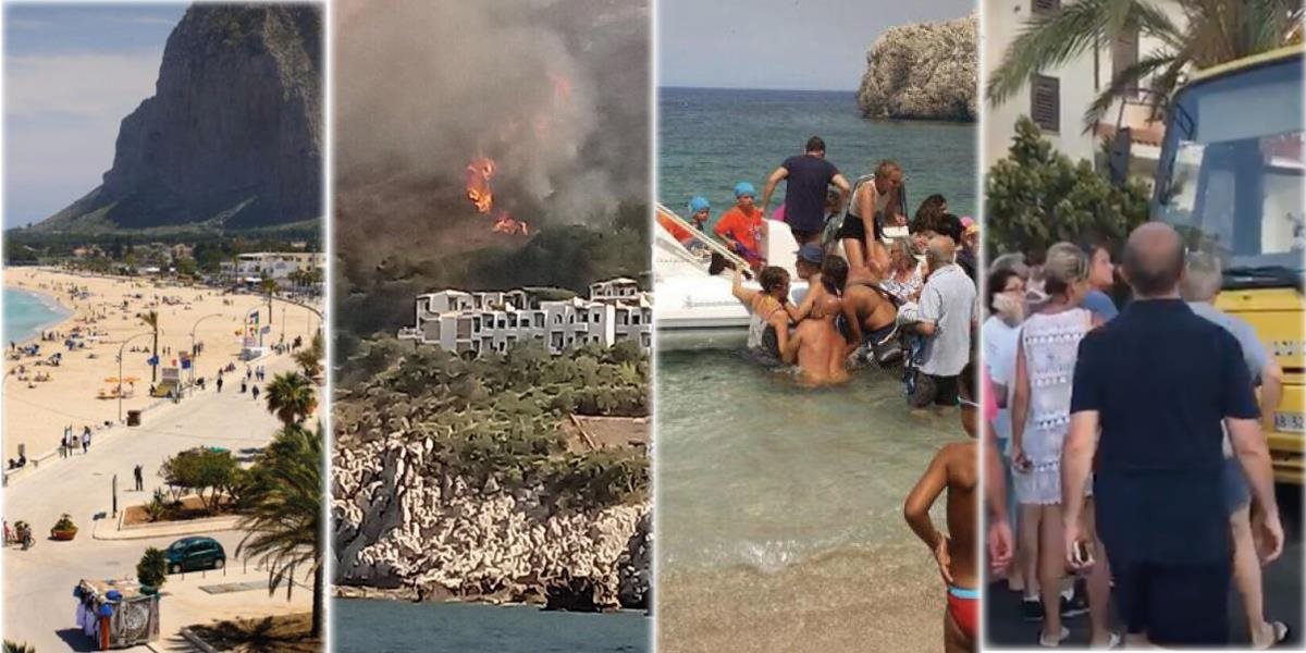 VIDEO Požiar na Sicílii si vyžiadal evakuáciu stoviek dovolenkárov: Pred ohňom utekali priamo z pláže
