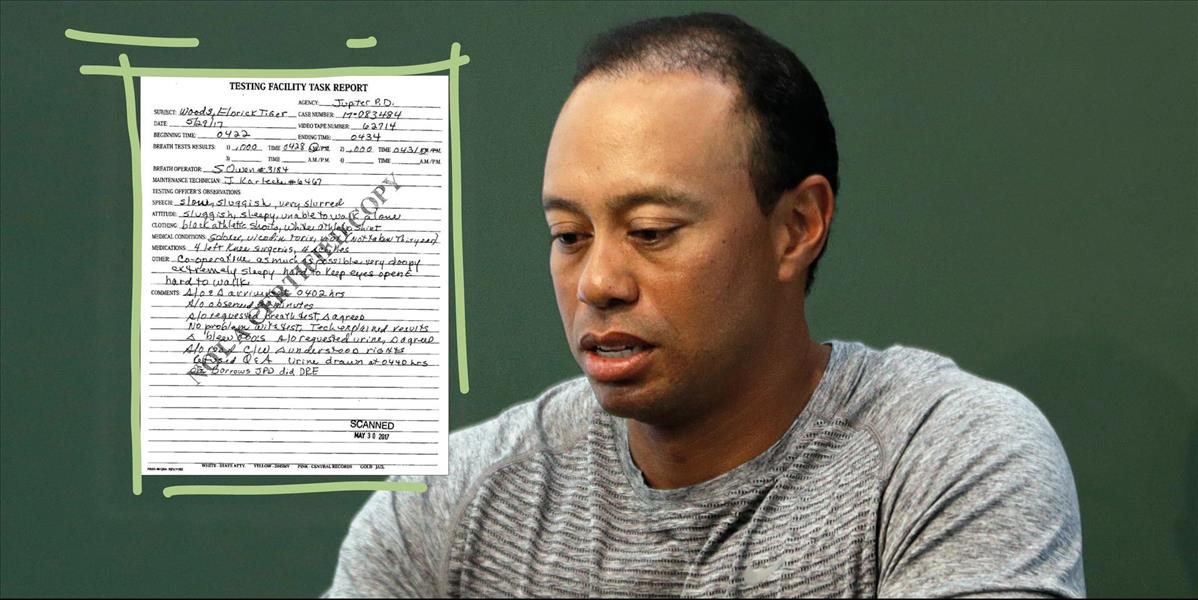 Tiger Woods mal v čase zatknutia v tele až päť rôznych návykových látok!