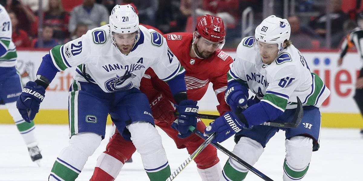 NHL: Detroit podľahol Vancouveru a natiahol sériu prehier, Tatar iba s mínuskou