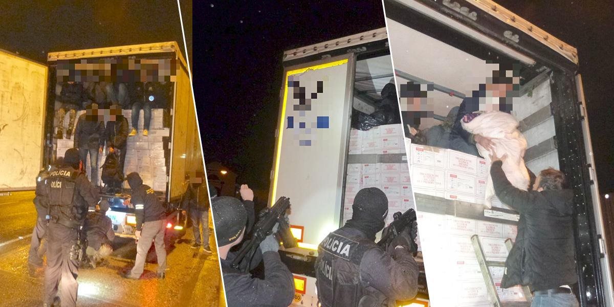 FOTO V zaplombovaných vozidlách našli počas nočnej akcie v Žiline skoro 80 utečencov