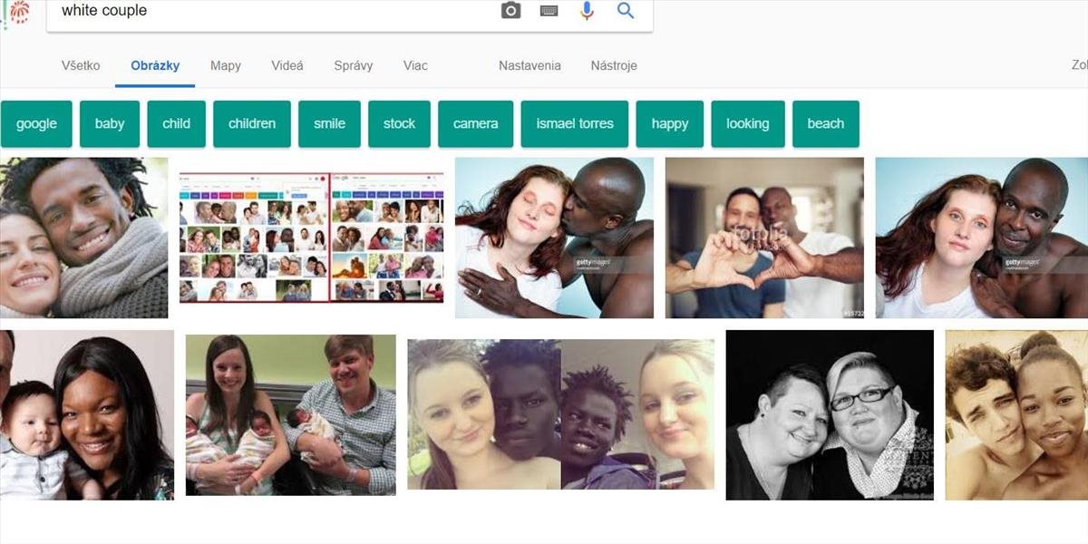Vtipné: Zadajte do vyhľadávača Googlu termín "biely pár" a pozrite sa, aké obrázky vám ponúkne