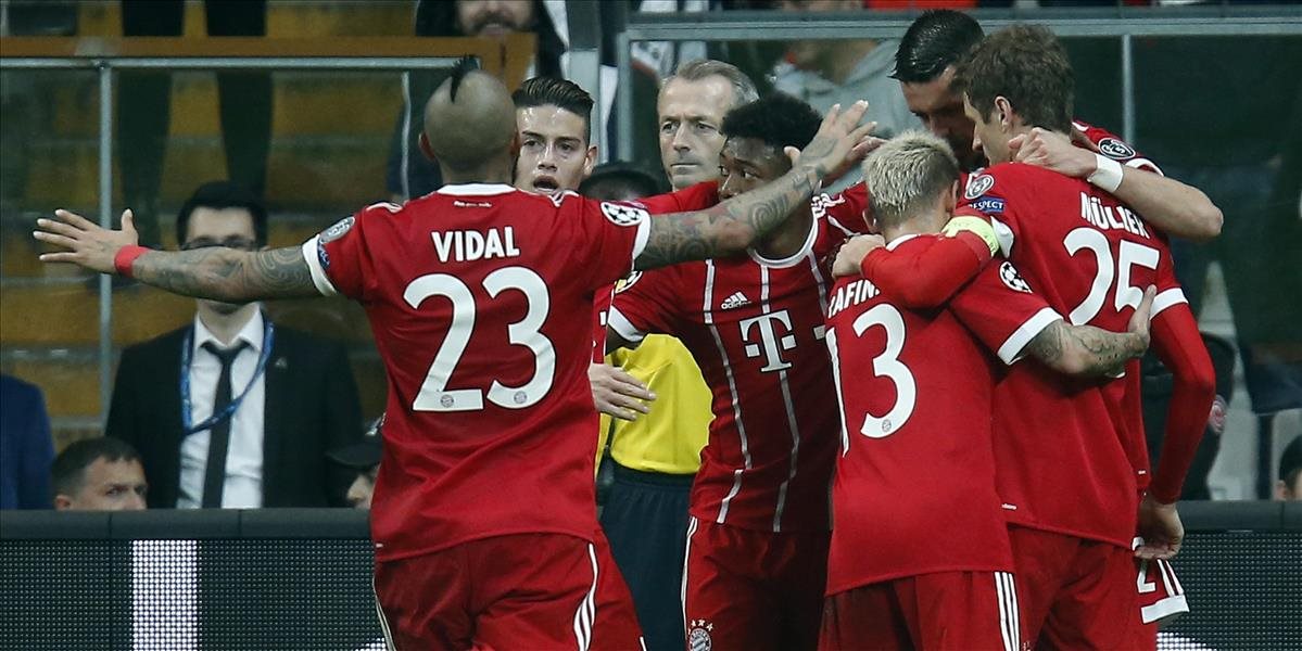 Bayern Mníchov potvrdil postup do štvrťfinále,  Besiktas zdolal 3:1