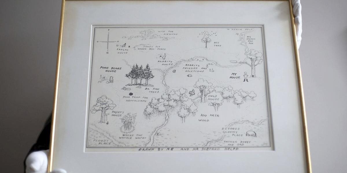 Mapu lesa, kde sa odohrávajú príbehy Medvedíka Pú, vydražili za rekordnú sumu