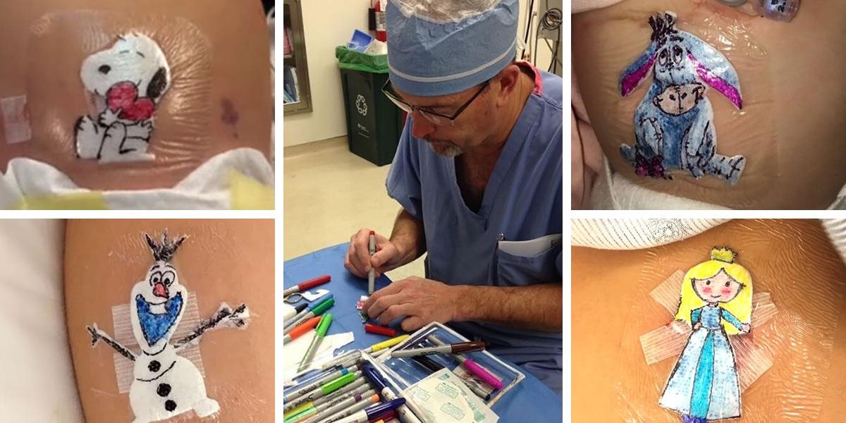 Chirurg prekvapuje choré deti ručne kresleným obrázkom