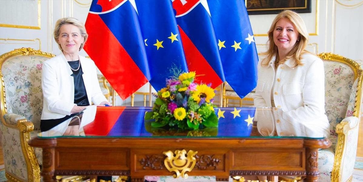 Prezidentka Čaputová prijala šéfku EK von der Leyen v Prezidentskom paláci