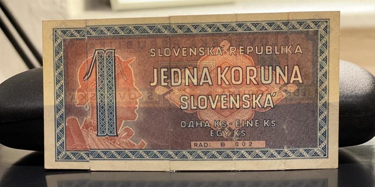 Slovenskú jednokorunovú bankovku vydražili za desaťtisíce eur