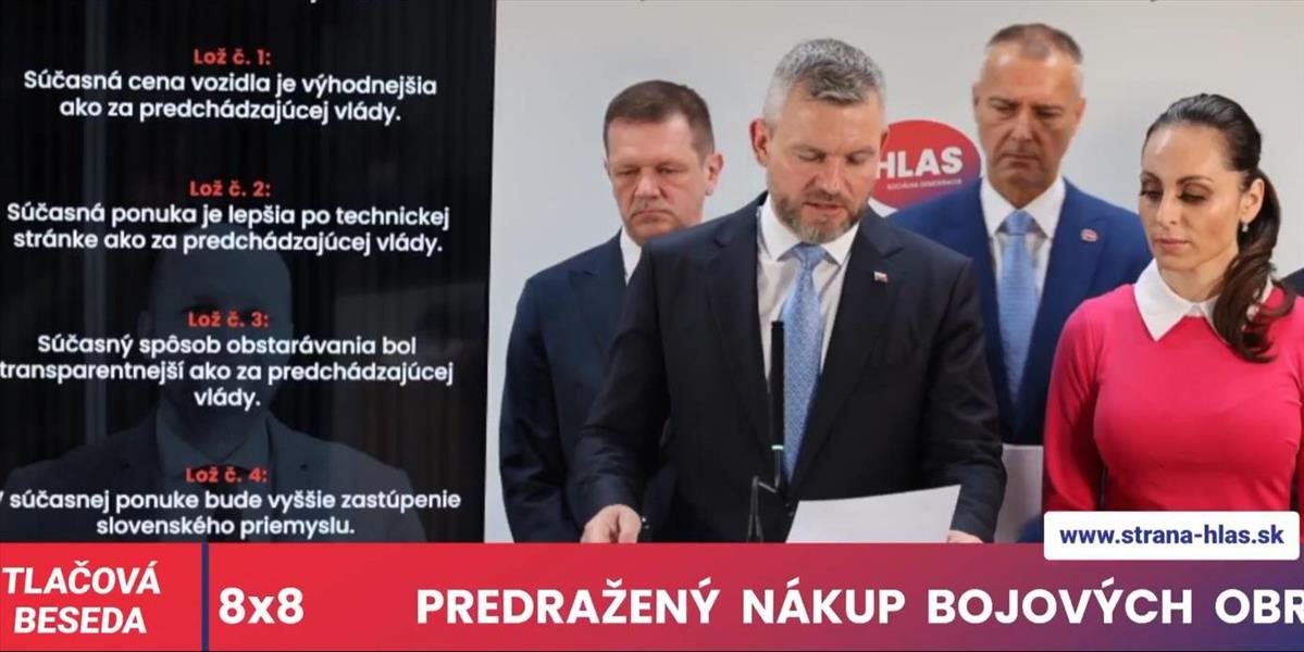 Hlas-SD spochybňuje výhodnosť nákupu vozidiel 8x8. Naď kritiku odmieta