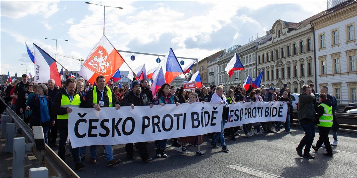 Demonštranti v Česku opäť protestujú proti vláde