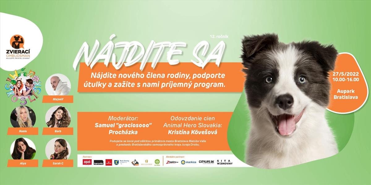 12. ročník NÁJDITE SA... so zvieratkom z útulku už túto sobotu privíta psíky z celého Slovenska!