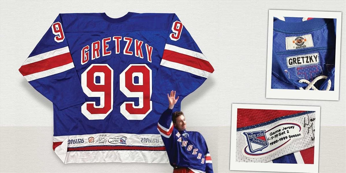 Vydražili Gretzkého dres z NY Rangers, získal v ňom svoj posledný bod
