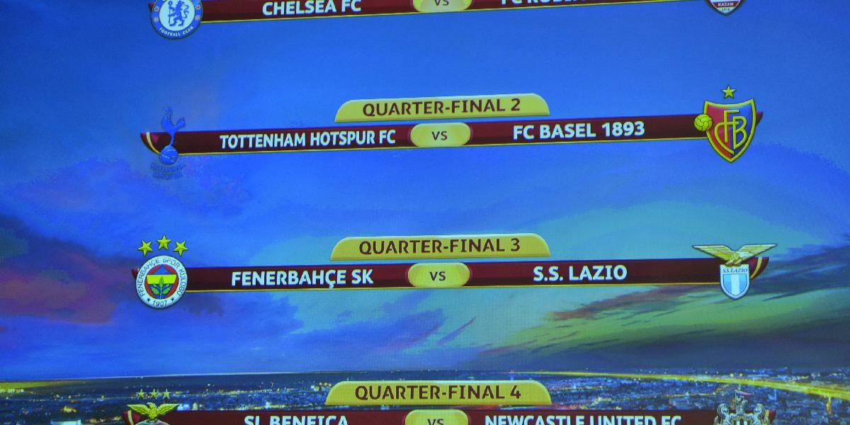 Európska Liga: Fenerbahce vo štvrťfinále s Laziom, Chelsea dostala Kazaň