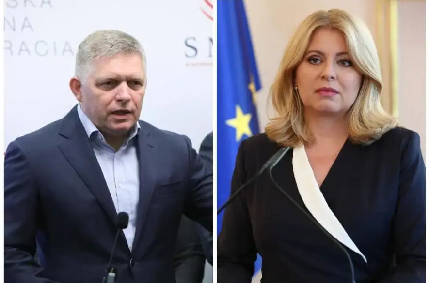 V prezidentskom paláci sa stretla prezidentka Čaputová s lídrom víťaznej strany Smer- SD s  R. Ficom: prezidentka odovzdala  Ficovi poverenie zostaviť vládu