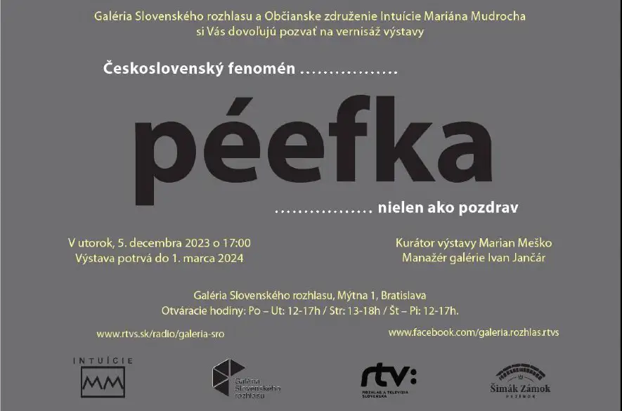Galéria Slovenského rozhlasu prináša pred sviatkami novú výstavu s názvom „Péefka nielen ako pozdrav“