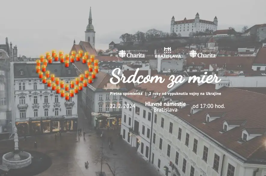 Slovenská katolícka charita si pripomenie 2 roky od vypuknutia vojny na Ukrajine podujatím "Srdcom za Mier"