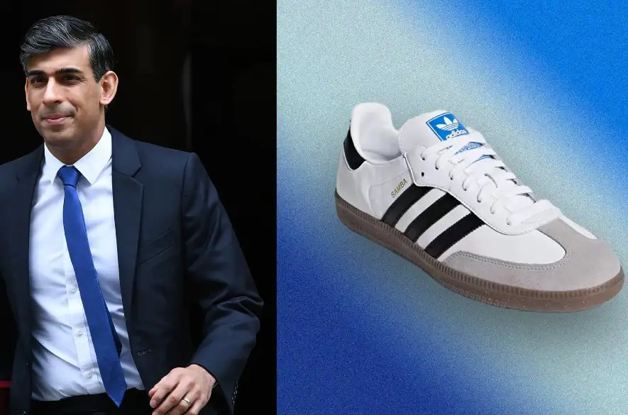 Britský premiér Sunak sa ospravedlnil fanúšikom tenisiek Adidas Samba: Kontroverzný štýl na Downing Street rozbúril internet