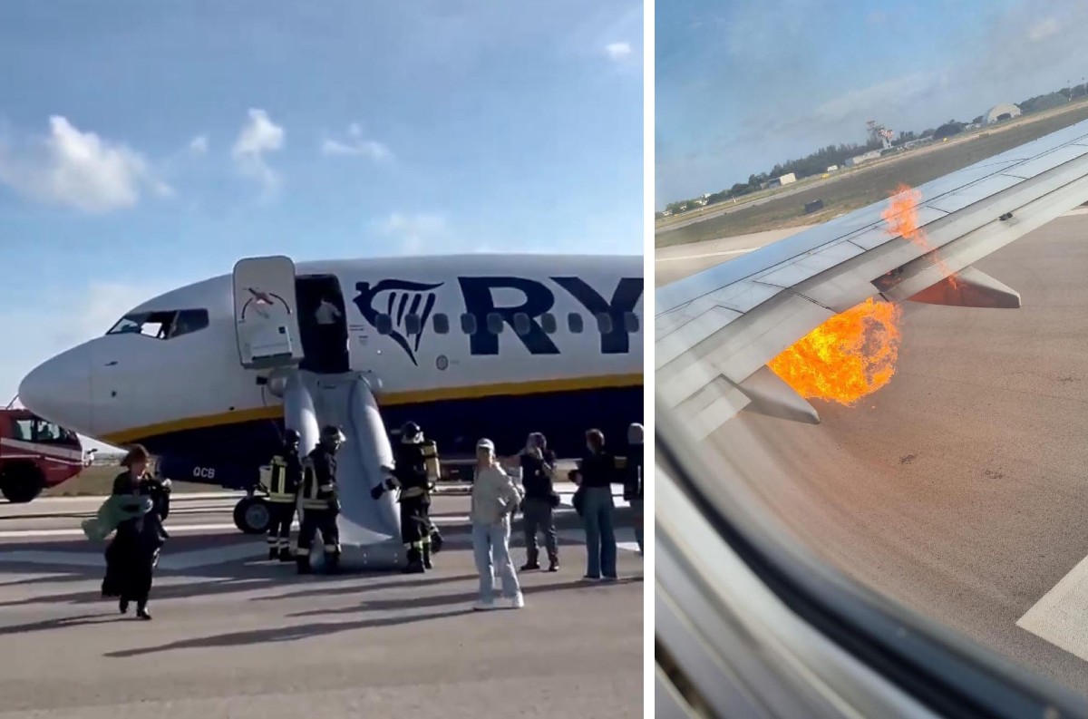 Požiar na krídle lietadla Ryanair počas pristávania v Taliansku: Cestujúcich museli evakuovať + VIDEO