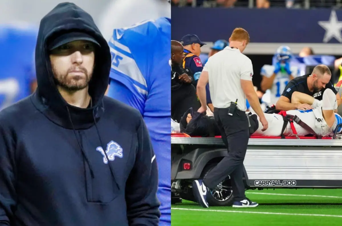 Zlomená noha NFL hviezdy v priamom prenose. Eminem je v šoku! + VIDEO