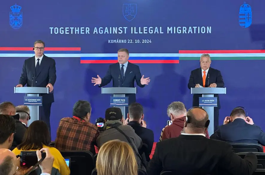 AKTUALIZOVANÉ  Fico, Vučić a Orbán v Komárne: Spoločná ochrana hraníc EÚ je kľúčom proti nelegálnej migrácii +VIDEO