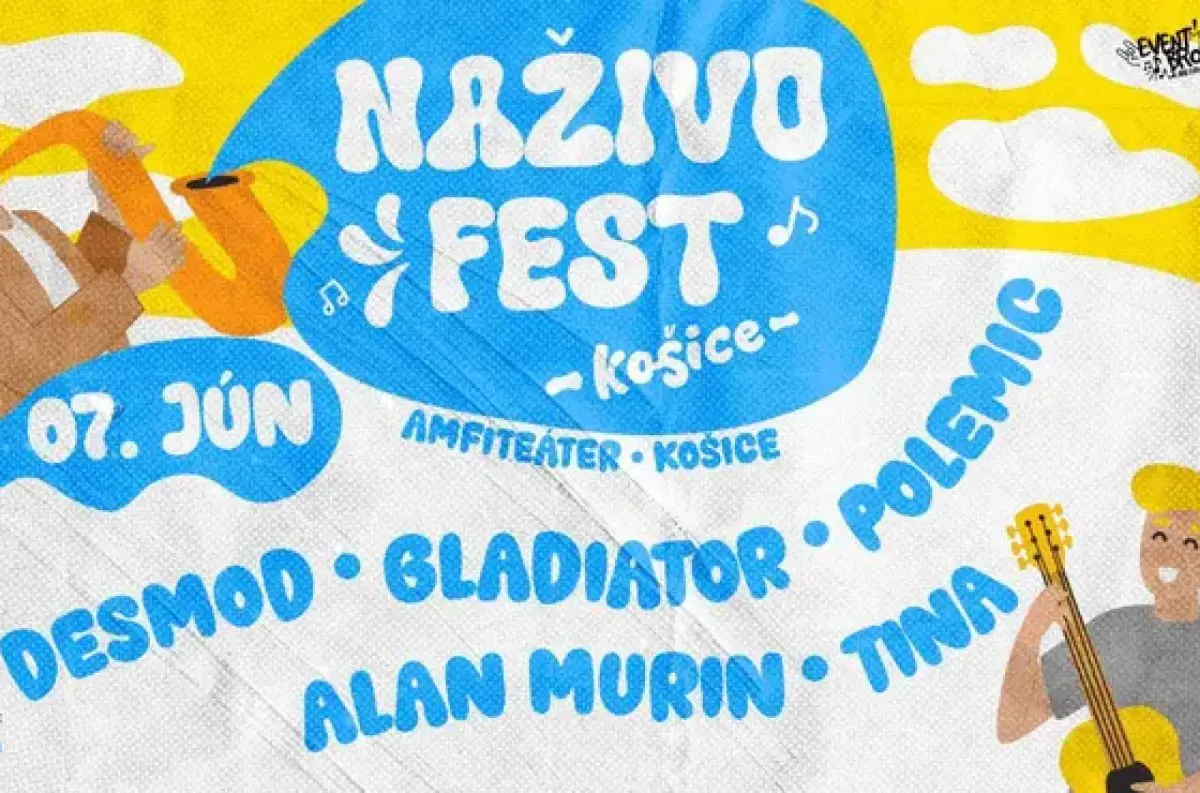NAŽIVO FEST KOŠICE: Mix ikonických kapiel, popových hviezd a letných rytmov. Desmod, Polemic, Gladiator, TINA - to všetko NAŽIVO!