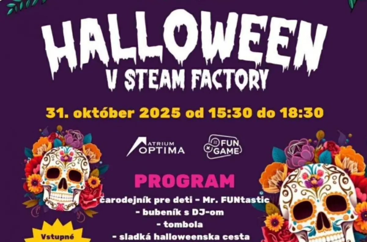 Halloween v Steam Factory Košice: Na detí čaká čarodejník, disco, tombola a sladká cesta