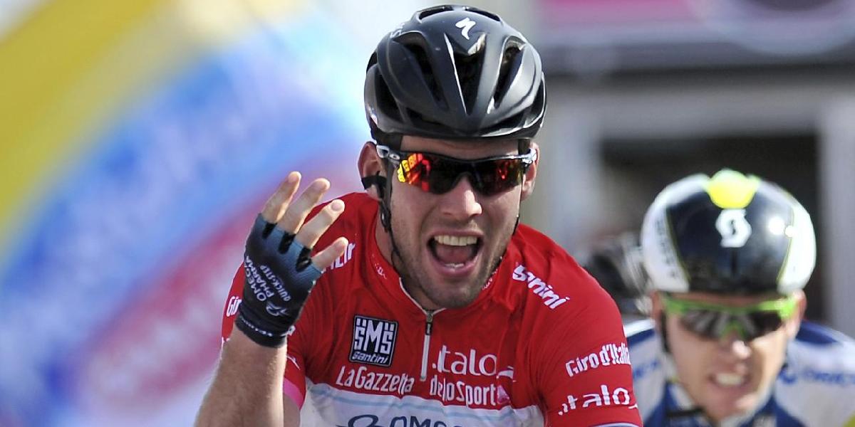 Giro d'Italia: Cavendish víťazom 13. etapy, Nibali stále vedie