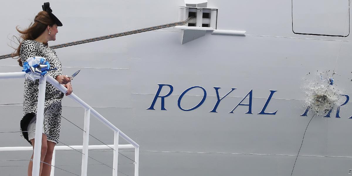Tehotná Vojvodkyňa Kate pokrstila výletnú loď Royal Princess