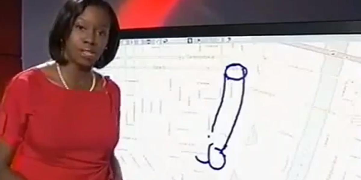 Trapas v priamom prenose: Reportérka nakreslila na obrazovku gigantický penis!