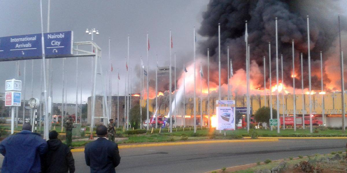 Medzinárodné letisko v Nairobi ochromil požiar